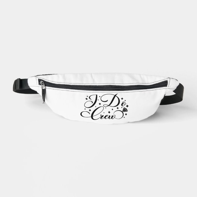 Riñoneras I Do Crew Black Text on White Fanny Pack (Anverso)