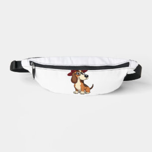 Riñoneras Ilustración de dibujo animado de Basset Hound vint