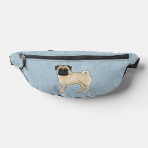 Riñoneras Ilustración de perro pug cervato lindo dibujo anim