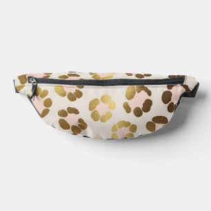 Riñoneras Impresión de leopardo dorado y rosa pastel Chic An