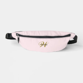 Riñoneras Inicial dorada personalizada l Rosa pastel femenin