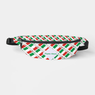 Riñoneras Italia Bandera Italiana Personalizada en Verde 