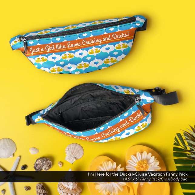 Riñoneras Just a Girl Who Loves Cruising and Ducks!–Vacation (Just a Girl Who Loves Cruising and Ducks!–Vacation Fanny Pack/Crossbody Bag)