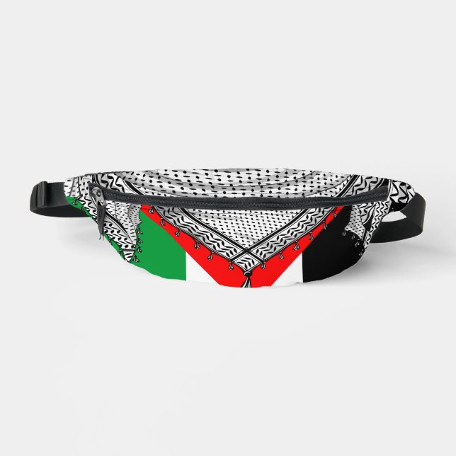 Riñoneras Keffiyeh palestino Scarf tejido tradicional (Anverso)