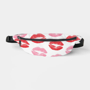 Riñoneras Labios rojos y rosados, patrón de labios, lápiz la