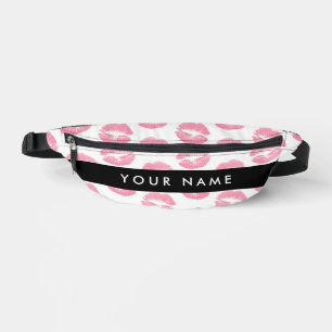 Riñoneras Labios rosados, besos, pintalabios, tu nombre, per