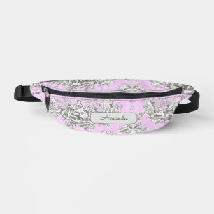 Riñoneras Laca floral vintage rosa toile de jouy monogram sl