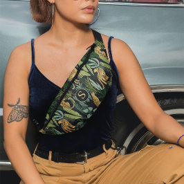 Riñoneras Leopard Jungle Forest Illustration Seamless Custom