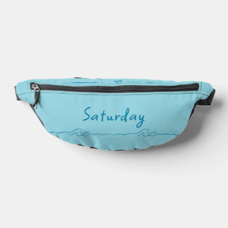 Riñoneras Lettering Saturday in California Blue