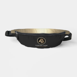 Riñoneras Logotipo de León de Oro Elegante Profesional