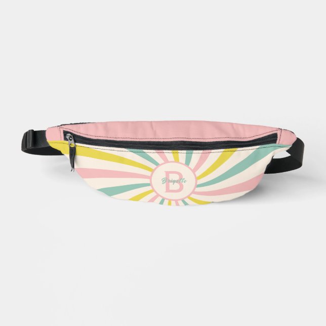 Riñoneras "Lollypop Vibes", remolino pastel retro (Anverso)