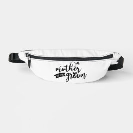 Riñoneras Madre del Groom Black Text en White Fanny Pack