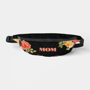Riñoneras Mamá ama las acuarelas negras florales