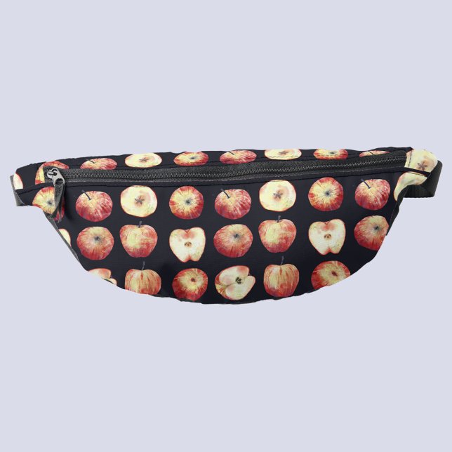 Riñoneras Manzana acuática (Watercolor apple fruit pattern fanny pack)