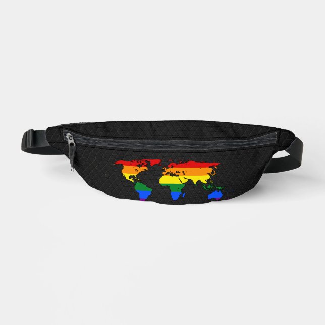 Riñoneras mapamundi del orgullo LGBT (Anverso)