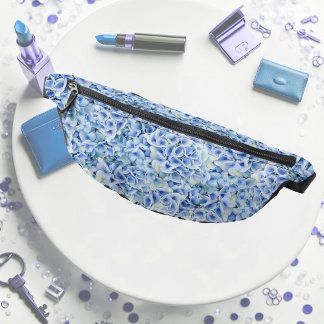 Riñoneras Maravillosas hortensias azules - patrón floral
