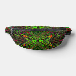 Riñoneras Mariposa abstracta verde lima retro trippy