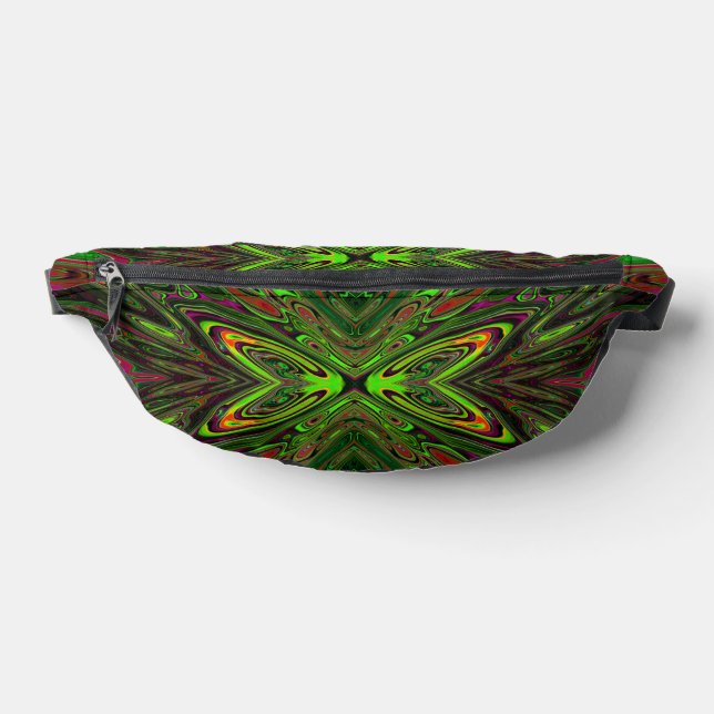 Riñoneras Mariposa abstracta verde lima retro trippy (Distribución)