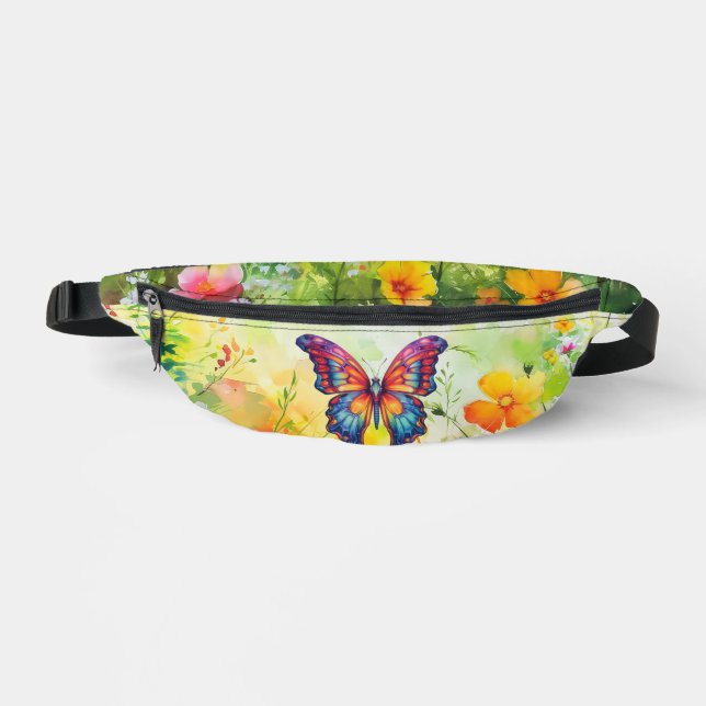 Riñoneras Mariposa Azul Naranja Alas (Anverso)