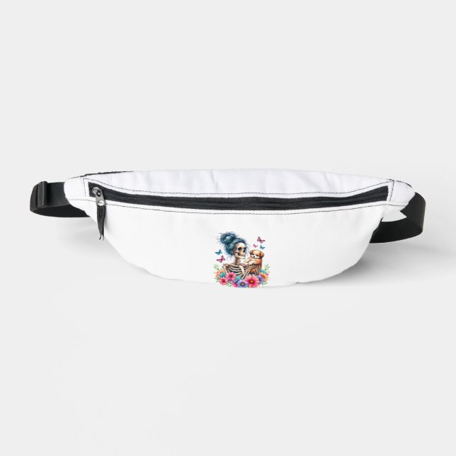 Riñoneras Messy Bun Skeleton Cute cachorro Perros Amantes de (Anverso)