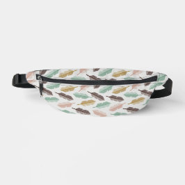 Riñoneras Mid-Century Modern Retro Feathers Fanny Pack