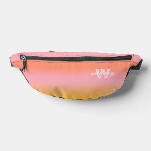 Riñoneras Moda moderna monogramada Pastel Ombre