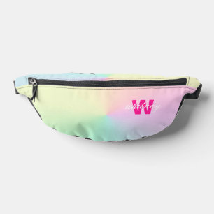 Riñoneras Moda moderna monogramada Pastel Ombre