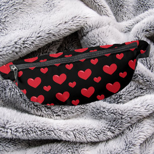 Riñoneras Moderno y elegante patrón simple de corazón negro 