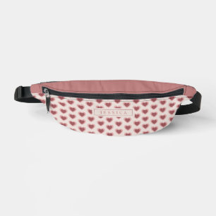 Riñoneras Monogram Retro Hearts Pink Burgundy