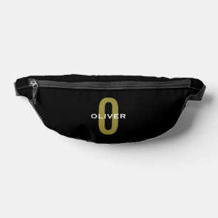 Riñoneras Monograma blanco dorado negro personalizado