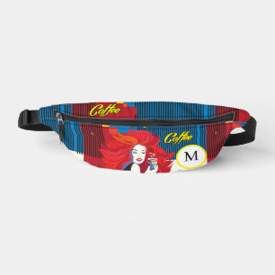 Riñoneras Monograma de "bella mujer de moda con Copa de Café