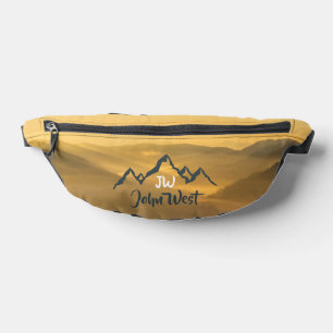 Riñoneras Monograma de montañas personalizables de amanecer