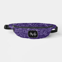 Monograma de purpurina violeta ultra oscura brilla