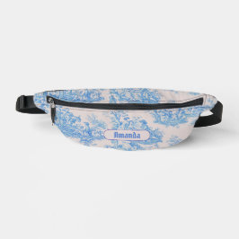 Riñoneras Monograma de tela azul turquesa vintage