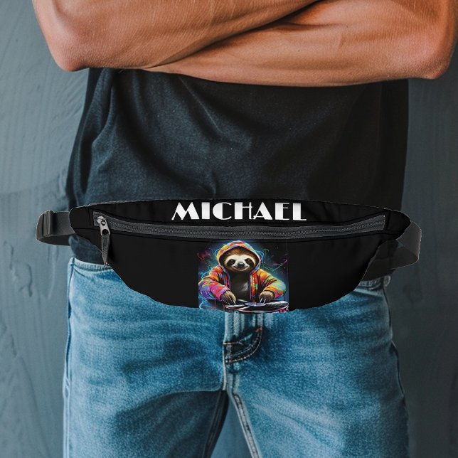 Riñoneras Monograma Guay Neon Retro DJ Sloth (Subido por el creador)