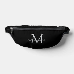 Riñoneras monograma minimalista gris negro personalizado