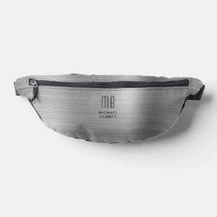 Riñoneras Monograma moderno gris plata