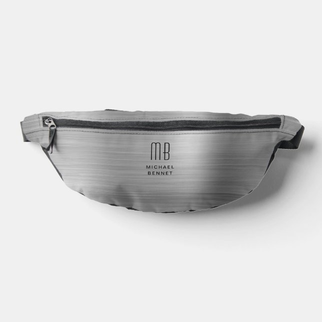 Riñoneras Monograma moderno gris plata (Distribución)