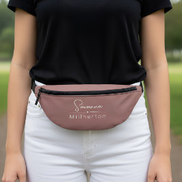 Riñoneras Monograma Neutral Moderno Minimalista Elegante