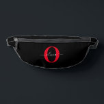 Riñoneras Monograma personalizado Nombre de guión Negro Blan<br><div class="desc">Este elegante monograma y el elegante diseño del nombre de la escritura se pueden dar como regalo para un cumpleaños, boda, ducha de bebé, aniversario, Día de la Madre o cualquier ocasión. Se puede personalizar con el nombre y la inicial de la persona. Puede cambiar el color de la fuente,...</div>