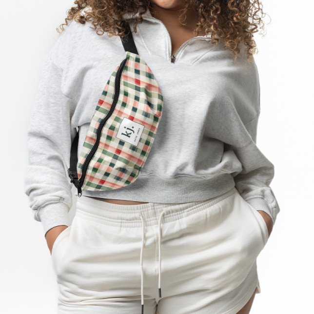 Riñoneras Monograma suave Evergreen Gingham (Subido por el creador)