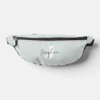 Riñoneras Monogramado Minimalista moderno verde suave