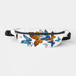 Riñoneras Morfo y monarca de las mariposas voladoras