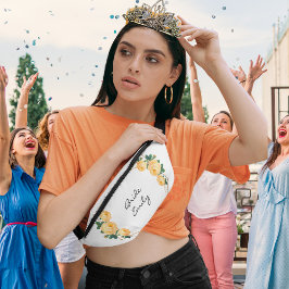 Riñoneras Naranja De Novia Floral Elegante Purpurina De Oro 