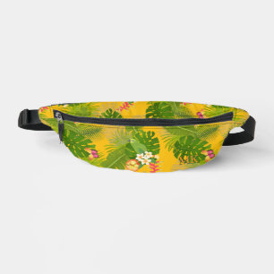 Riñoneras Naranja de verano de follaje tropical