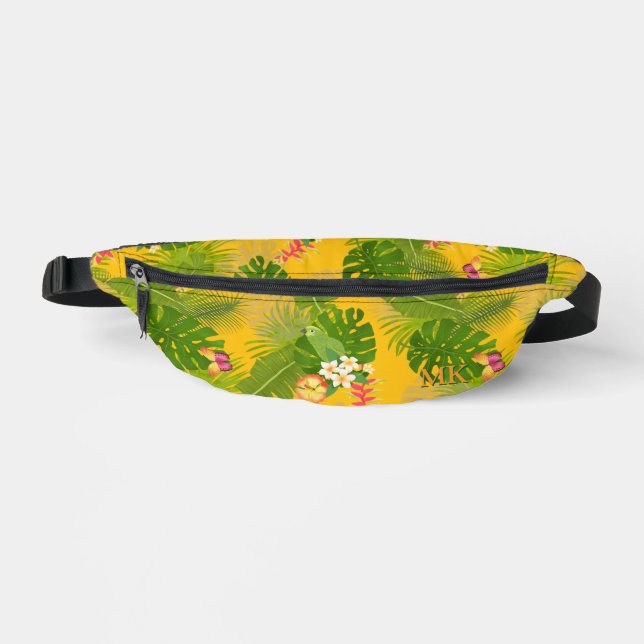 Riñoneras Naranja de verano de follaje tropical (Anverso)