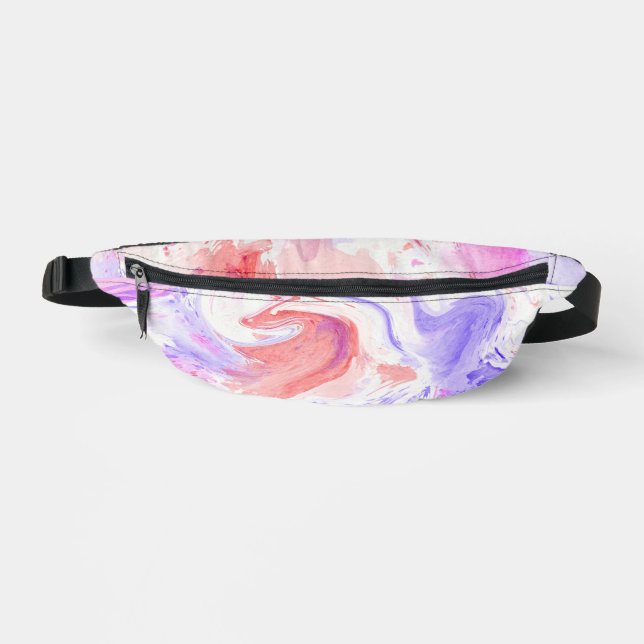Riñoneras Naranja Pink Purple Tie Dye Pattern Fanny Pack (Anverso)