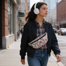 Riñoneras Naranja Rosa bonito Patrón Floral Casco de algodón