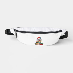 Riñoneras Navidades de Perro Spitz Alemán iluminando Santa H