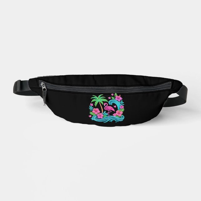 Riñoneras Neon Flamingo Tropical (Anverso)